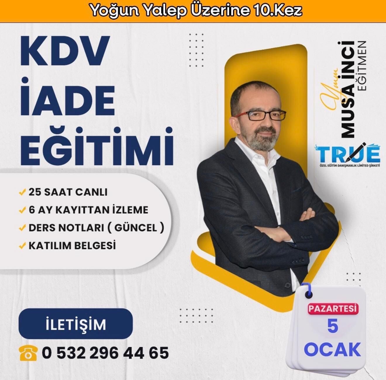 KDV İade Eğitimi (Canlı – Uygulamalı) tanıtım görseli